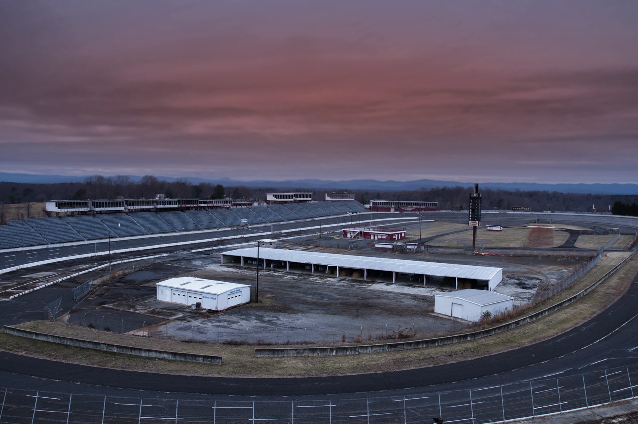abandoned NASCAR speedway race track in North Wilkesboro, North Carolina