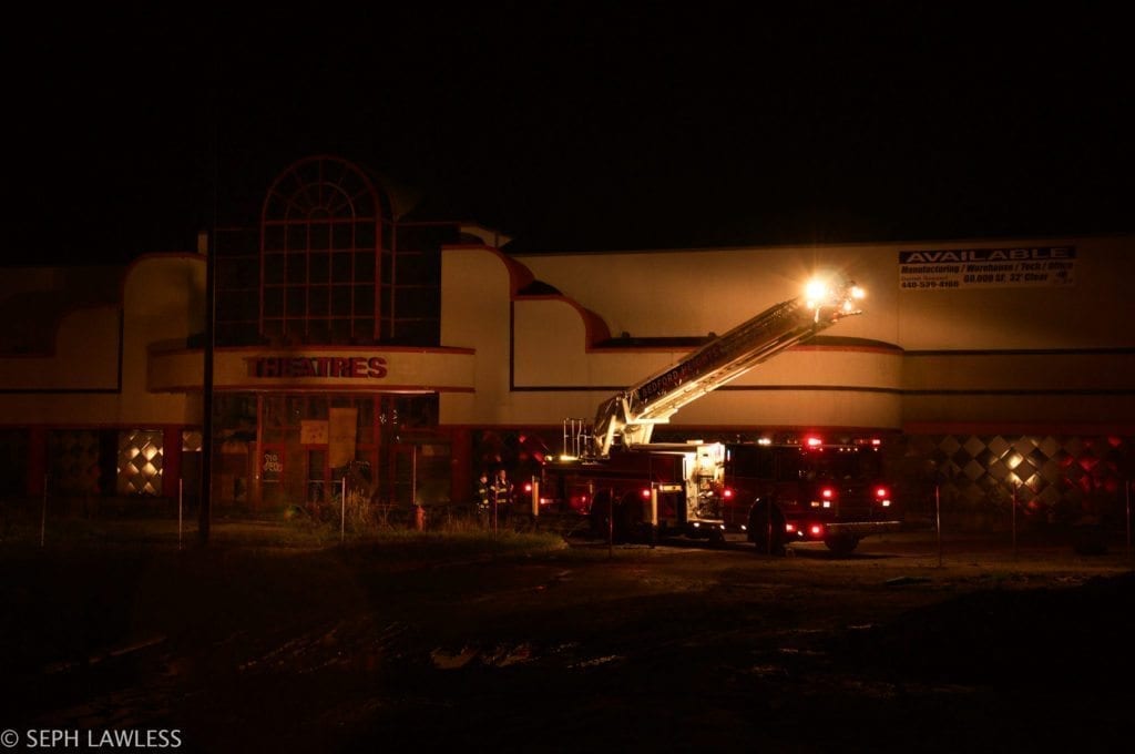 abandoned mall catches fire
